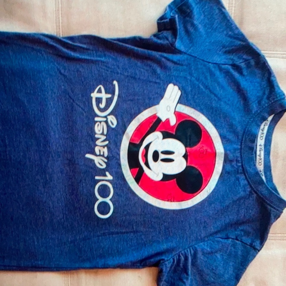 Disney 100 Blue Mickey Mouse T-shirts Girls size 7